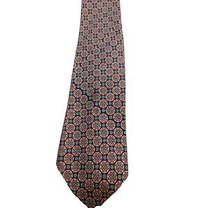 Leggett Bogart‎ Vintage Men's Necktie Tie 70's Tapestry Style Orange Geometric